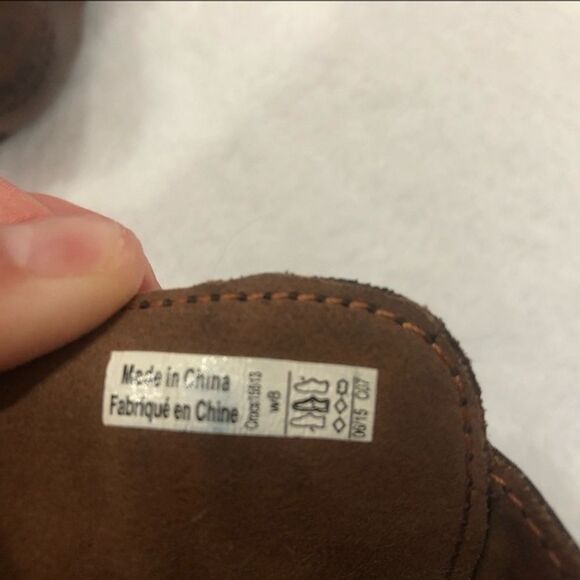 Crocs Brown Leather Slides Clogs‎ Size 8 Y2K Cottagecore Gorpcore Comfort - Picture 4 of 7